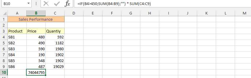 IF and SUM Usage